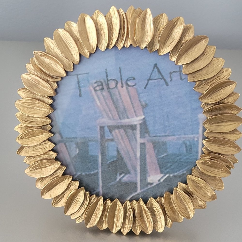 Round Ornate Brass Picture Frame